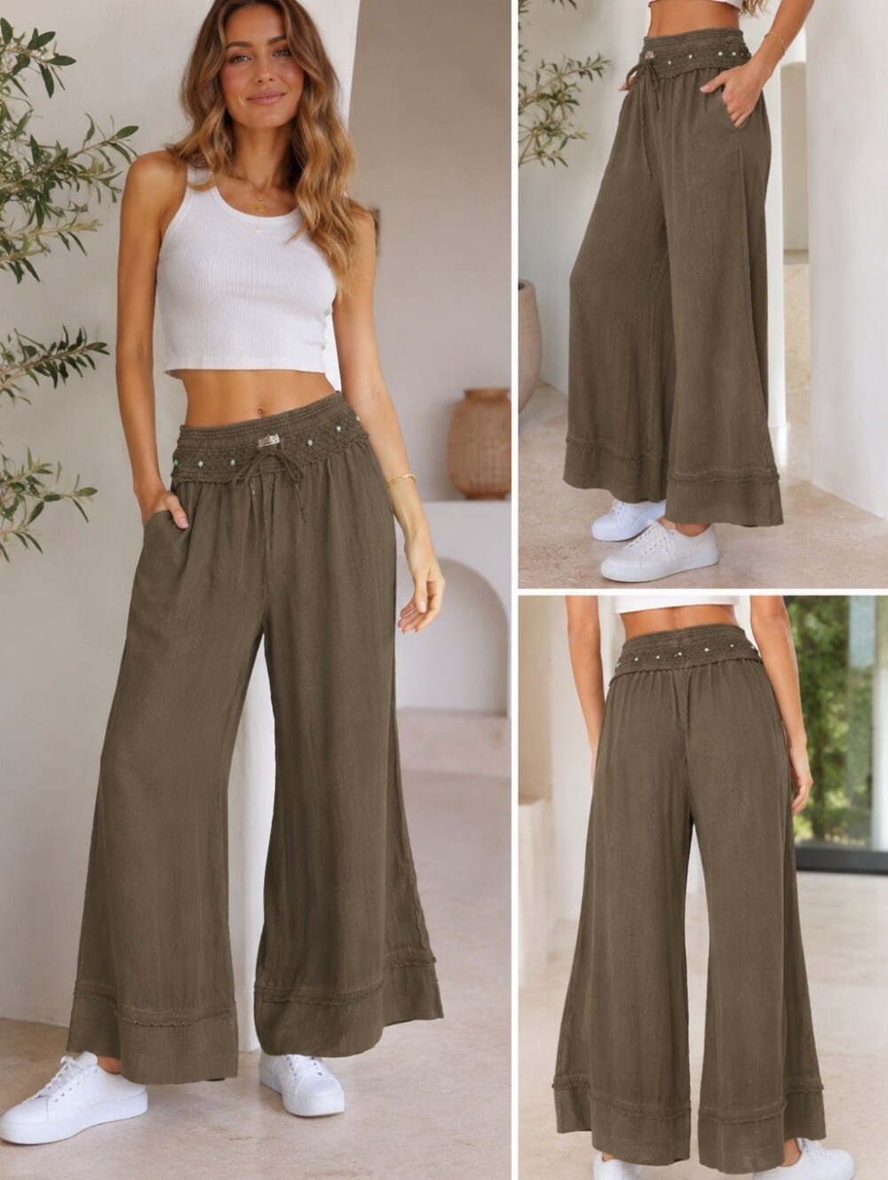 Fp Movement Rocco Wide Leg Pant in Army, NWT, S
